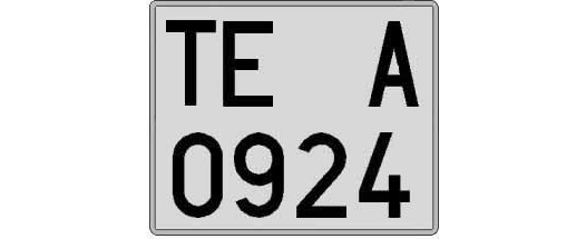 TE0924A matricula cuadrada