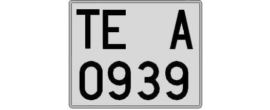 TE0939A matricula cuadrada