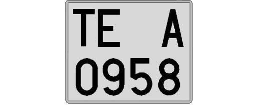 TE0958A matricula cuadrada
