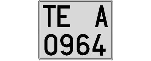TE0964A matricula cuadrada