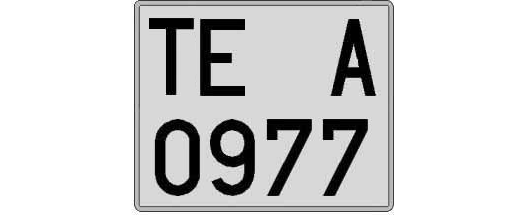 TE0977A matricula cuadrada