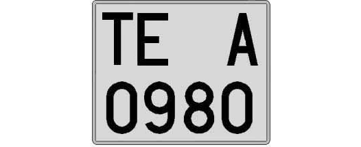 TE0980A matricula cuadrada