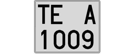 TE1009A matricula cuadrada