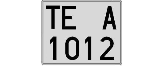 TE1012A matricula cuadrada