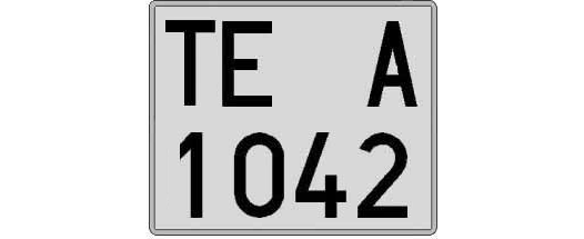TE1042A matricula cuadrada