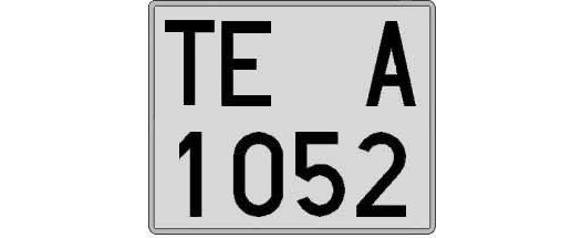 TE1052A matricula cuadrada