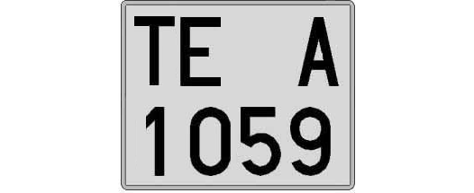 TE1059A matricula cuadrada