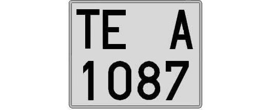 TE1087A matricula cuadrada