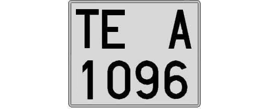 TE1096A matricula cuadrada