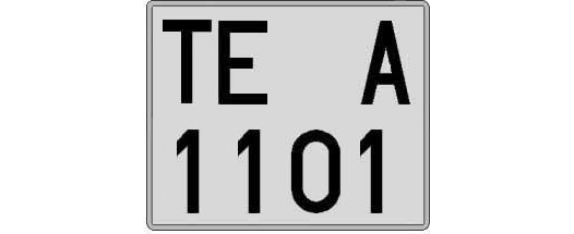 TE1101A matricula cuadrada
