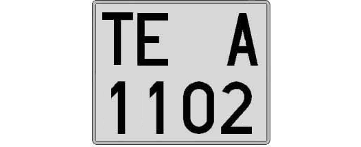 TE1102A matricula cuadrada