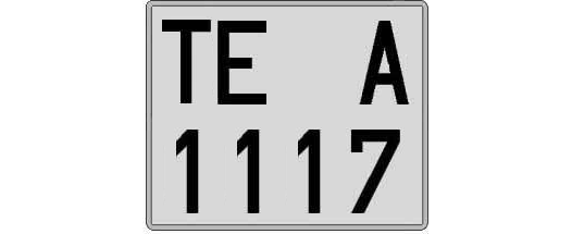 TE1117A matricula cuadrada