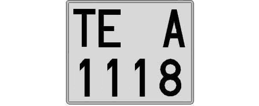 TE1118A matricula cuadrada