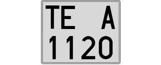 TE1120A matricula cuadrada