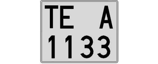 TE1133A matricula cuadrada