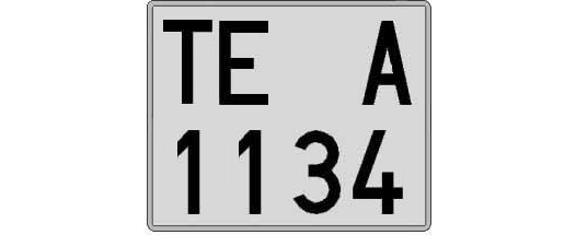 TE1134A matricula cuadrada