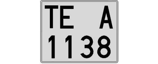 TE1138A matricula cuadrada