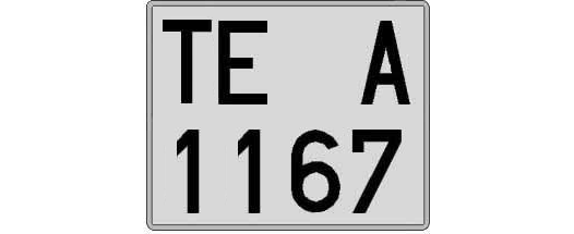 TE1167A matricula cuadrada