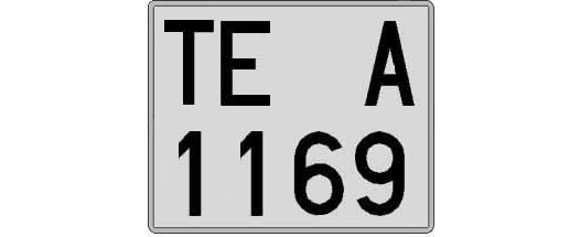TE1169A matricula cuadrada