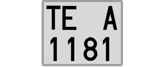 TE1181A matricula cuadrada