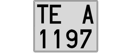 TE1197A matricula cuadrada