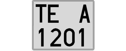 TE1201A matricula cuadrada