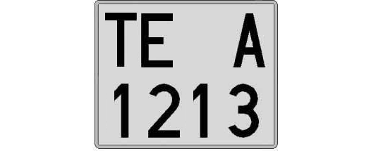 TE1213A matricula cuadrada