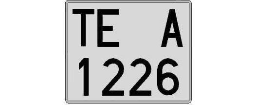 TE1226A matricula cuadrada