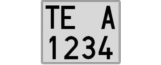 TE1234A matricula cuadrada