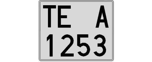 TE1253A matricula cuadrada