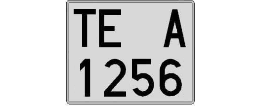 TE1256A matricula cuadrada