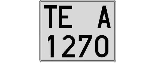 TE1270A matricula cuadrada