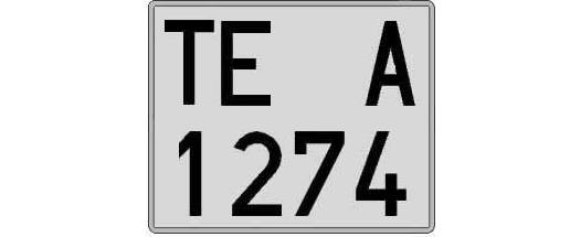 TE1274A matricula cuadrada