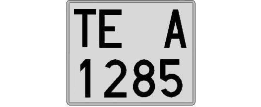 TE1285A matricula cuadrada
