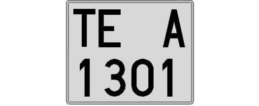 TE1301A matricula cuadrada