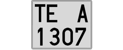 TE1307A matricula cuadrada