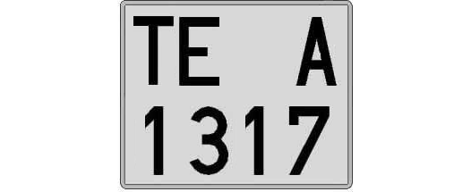 TE1317A matricula cuadrada