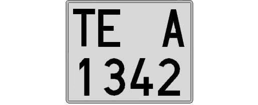 TE1342A matricula cuadrada
