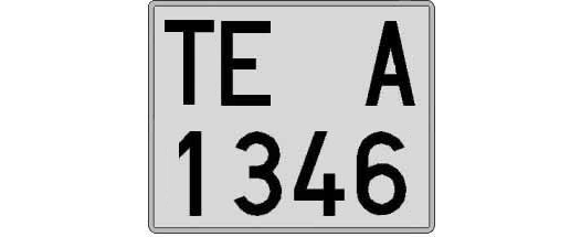 TE1346A matricula cuadrada