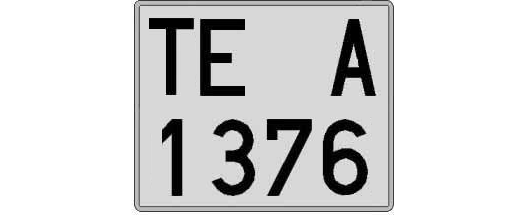 TE1376A matricula cuadrada
