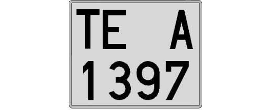 TE1397A matricula cuadrada