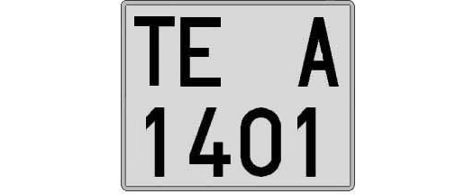 TE1401A matricula cuadrada