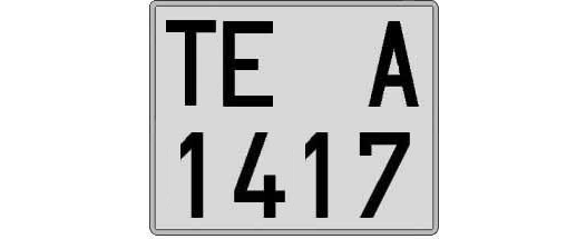 TE1417A matricula cuadrada