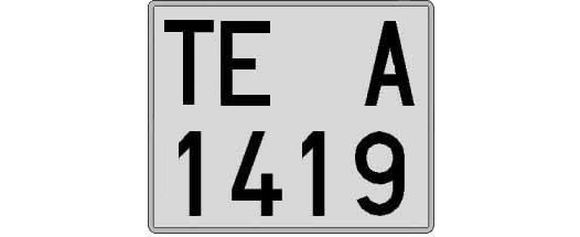 TE1419A matricula cuadrada
