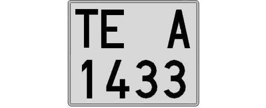 TE1433A matricula cuadrada