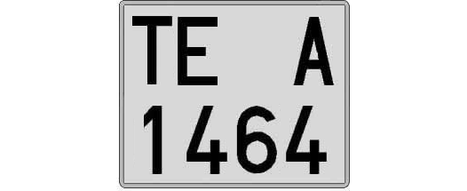 TE1464A matricula cuadrada