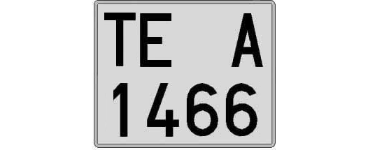TE1466A matricula cuadrada