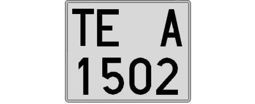 TE1502A matricula cuadrada