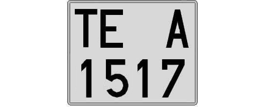 TE1517A matricula cuadrada