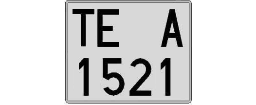 TE1521A matricula cuadrada
